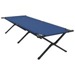 vidaXL Lit de Soleil Pliant 2 Pièces avec Sac de Transport Bleu en Tissu Oxford 600D