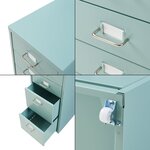 Caisson de bureau armoire meuble de rangement à roulettes avec 8 tiroirs 109 x 28 x 41 cm vert menthe 03_0009115