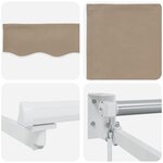 vidaXL Auvent Rétractable Beige 350 x 250 cm Polyester et Aluminium