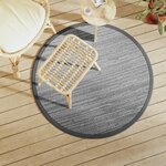 vidaXL Tapis d'extérieur gris Ø120 cm PP