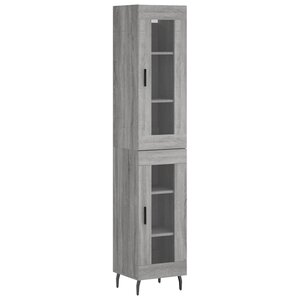 vidaXL Buffet haut Sonoma gris 34 5x34x180 cm Bois d'ingénierie