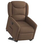 vidaXL Fauteuil inclinable électrique marron tissu
