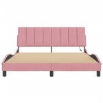 vidaXL Cadre de lit avec lumières LED rose 160x200 cm velours