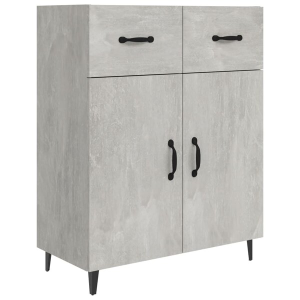 vidaXL Buffet gris béton 69 5x34x90 cm bois d'ingénierie