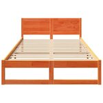vidaXL Cadre de lit Marron 135 x 190 cm Bois de pin massif