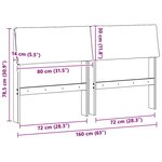 vidaXL Tête de lit capitonnée Gris clair 160 cm Pin massif