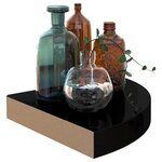 vidaXL Étagères d'angle flottantes 4 Pièces noir brillant 25x25x3 8cm MDF