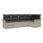 vidaXL Ensemble de canapé de jardin 5 Pièces 242.5 x 132.5 x 85 cm
