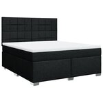 vidaXL Sommier à lattes de lit avec matelas Noir 180x200 cm Tissu