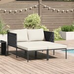 Transat vidaXL avec coussins pour 2 personnes Anthracite 115x153x69 5 cm Acier