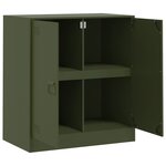 vidaXL Buffet vert olive 67x39x73 cm acier
