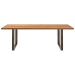 vidaXL Table à manger marron clair bois de chêne massif rectangulaire