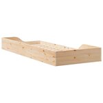 vidaXL Cadre de lit surélevé Marron 90 x 220 cm Bois massif en pin