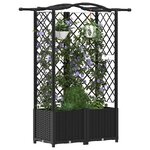 vidaXL Lit Élevé avec Treillis et Toit Noir 122 x 40 x 138 cm PP
