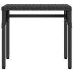vidaXL Chaise longue avec auvent et table noir résine tressée