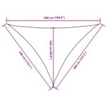 vidaXL Voile de parasol tissu oxford triangulaire 3x4x5 m anthracite