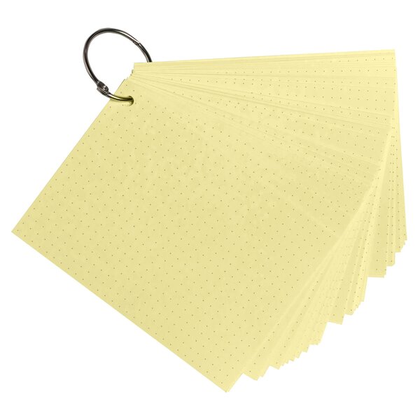 Paquet De 50 Flashcards Sous Film + Anneau - Bristol Dots Perforé - Format A6 - Jaune - X 19 - Exacompta