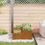 vidaXL Cache-pot de jardin Rouillé 100 x 100 x 48 cm