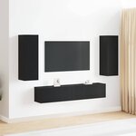 vidaXL Ensemble de 4 meubles TV muraux en chêne noir en bois d'ingénierie
