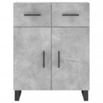 vidaXL Buffet haut Gris béton 69 5x34x180 cm Bois d'ingénierie