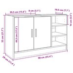 vidaXL Armoire d'évier sonoma gris 90x29x55 cm bois d'ingénierie