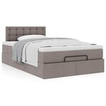 vidaXL Cadre de lit ottoman avec matelas taupe 120x200 cm tissu