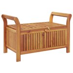 vidaXL Banc de rangement de jardin avec coussin 91 cm Bois d'acacia