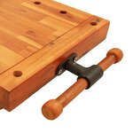 vidaXL Dessus d'établi avec étau 52x44x9 5 cm bois massif d'acacia