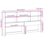 vidaXL Tête de lit avec rangement 180 cm bois massif de pin