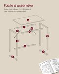 Bureau table poste de travail 120 x 60 x 75 cm pour bureau salon chambre assemblage simple métal style industriel marron 12_0004670