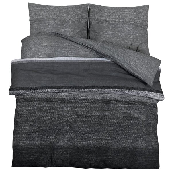 vidaXL Ensemble de housse de couette gris foncé 225x220 cm Coton