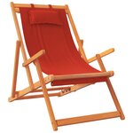 vidaXL Chaises de plage pliables lot de 2 rouge tissu