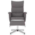 vidaXL Fauteuil inclinable avec repose-pied gris similicuir