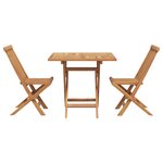vidaXL Ensemble Bistro de Jardin Pliable 3 Pièces en Bois d'Acacia Massif