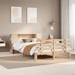 vidaXL Lit bibliothèque sans matelas 140x190 cm bois de pin massif