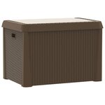 vidaXL Boîte de rangement jardin coussin de siège marron 125 L PP