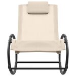 vidaXL Chaise longue avec oreiller acier et textilène crème