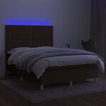 vidaXL Sommier à lattes de lit matelas et LED Marron foncé 140x190 cm
