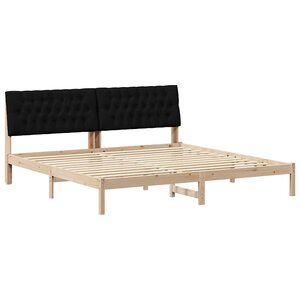 vidaXL Cadre de lit avec tête de lit rembourrée Marron 200 x 200 cm