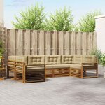 vidaXL Ensemble de canapés d'extérieur 6 Pièces Naturel et Beige