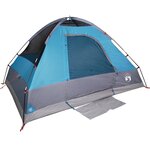 vidaXL Tente de camping à dôme 4 personnes bleu imperméable