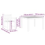 vidaXL Ensemble de salle à manger pour jardin 5 Pièces Marron