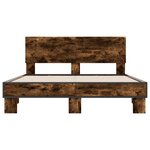 vidaXL Cadre de lit sans matelas chêne fumé 135x190 cm