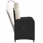 vidaXL Chaise de jardin inclinable Noir et blanc crème
