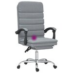 Fauteuil de bureau massage inclinable de bureau informatique étude clair tissu gris 02_0025386