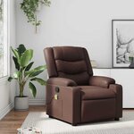 vidaXL Fauteuil de massage inclinable Marron Similicuir