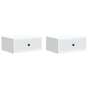 vidaXL Cabinet de chevet 2 pièces Blanc 49 x 34 5 x 20 cm