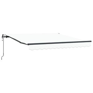 vidaXL Auvent Rétractable Blanc 350 x 250 cm Tissu et Aluminium