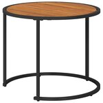 vidaXL Ensemble de tables basses 2 Pièces Naturel et noir 55 x 55 x 45 cm
