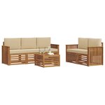 vidaXL Ensemble de canapés d'extérieur 6 pc Naturel et Beige